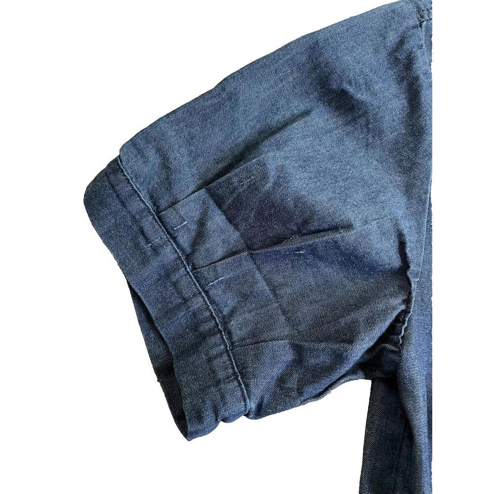 Vince Denim Blue Jean Collared Boiler Jumpsuit Coveralls Dark Wash Womens Size 0 - Picture 5 of 9